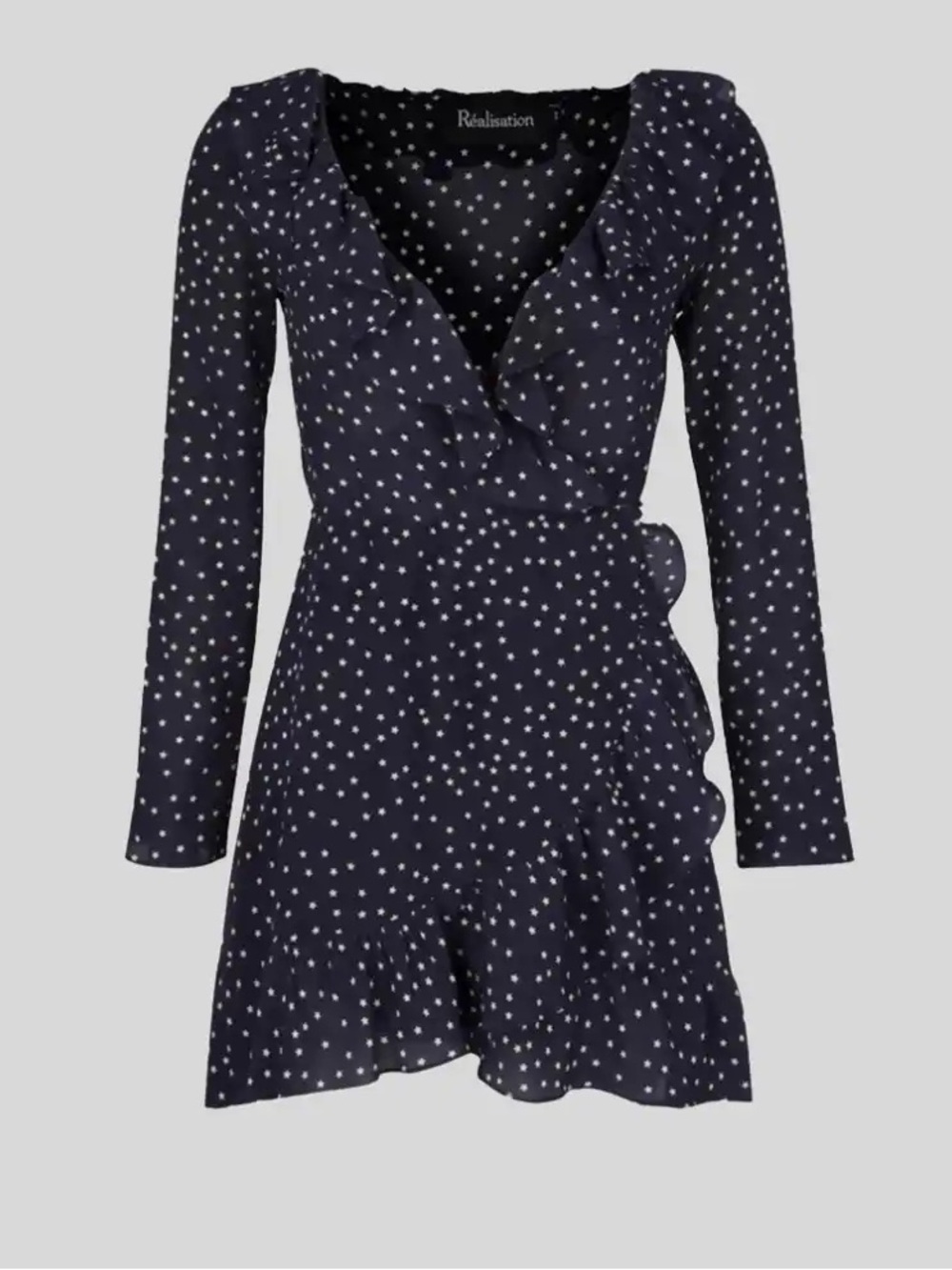 Realisation Par Alexandra Mini Silk Dress in Navy Star Silk